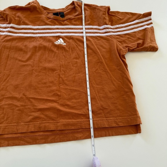 Adidas- Orange Crop Shirt- White stripes- Size M - Picture 6 of 8